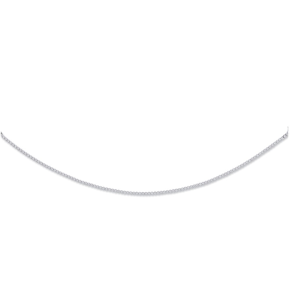 925 Sterling Silver 17" Tennis Cubic Zirconia Chain