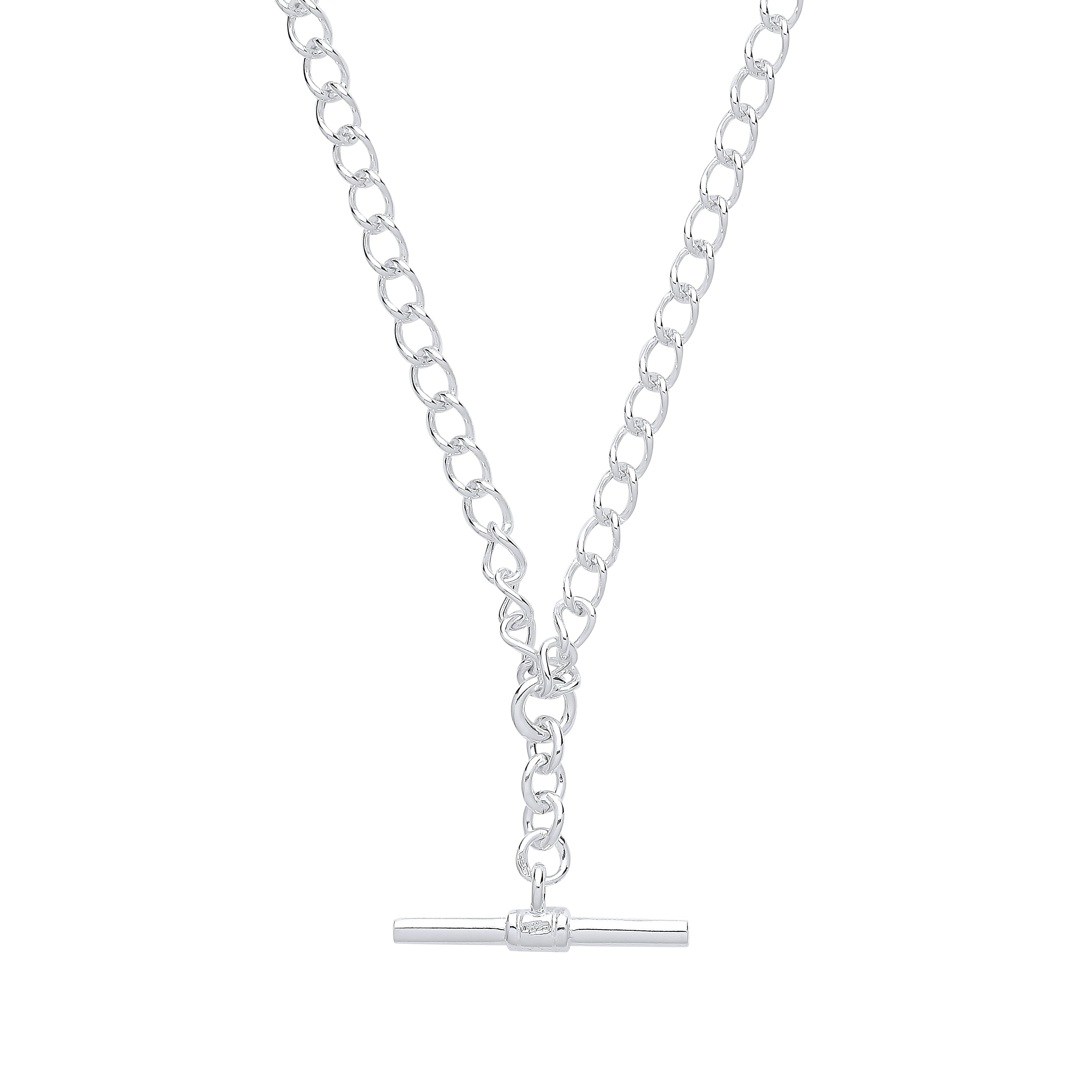 925 Sterling Silver T Bar Necklace