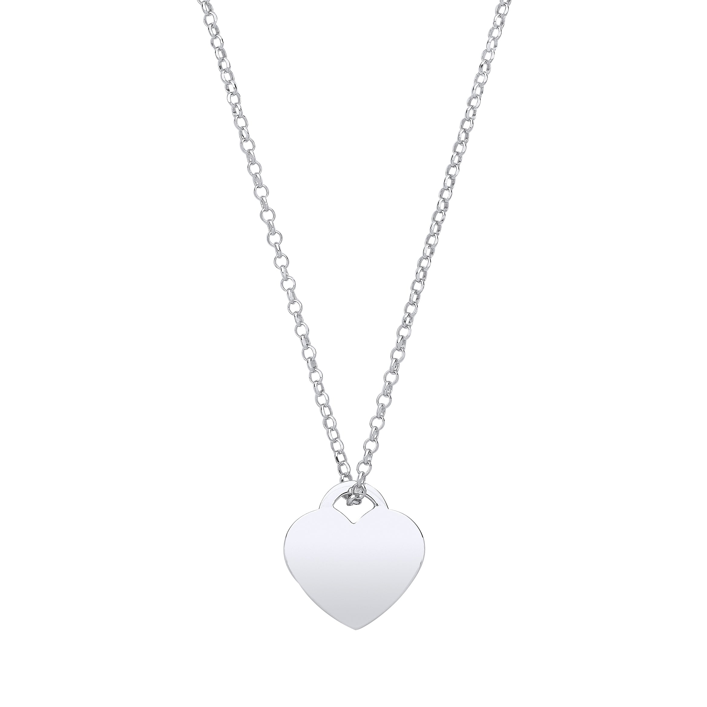 925 Sterling Silver Plain Heart Pendant With Chain