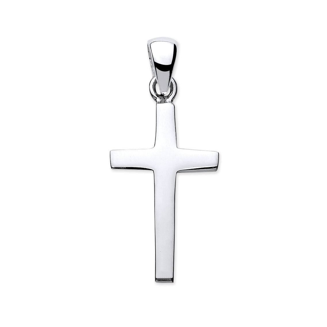 925 Sterling Silver Solid Plain Cross with Chain – Claro Jewels