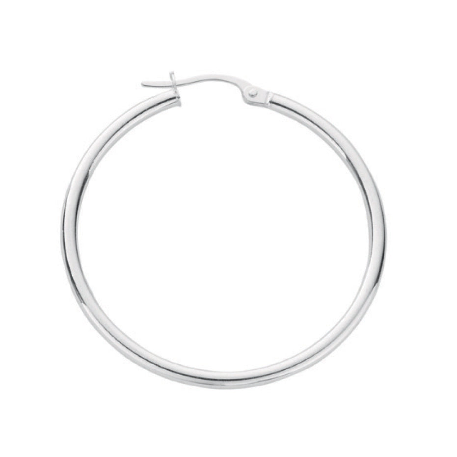 925 Sterling Silver 35mm Hoop Earrings