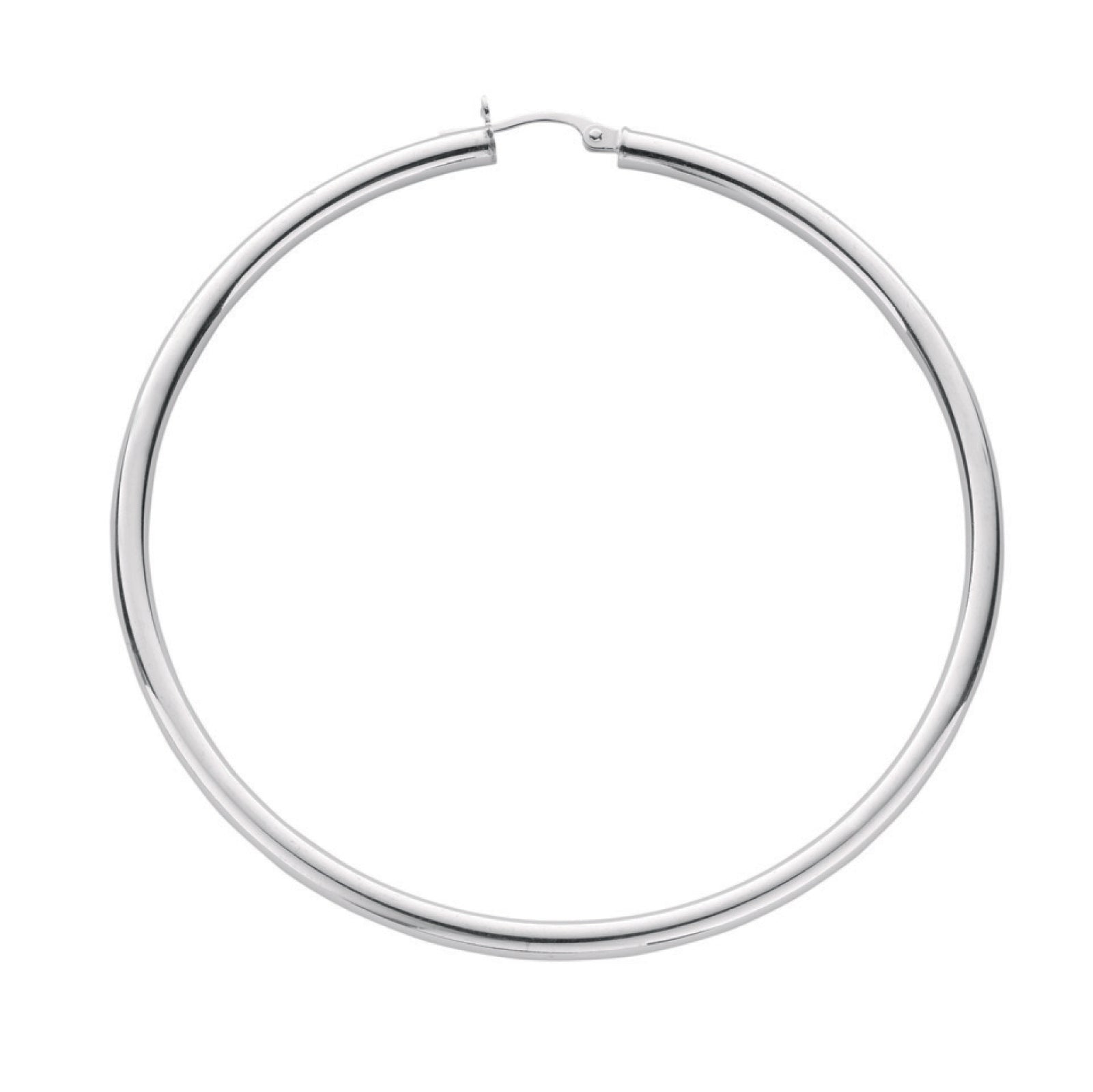 925 Sterling Silver Thick Round Hoop Earrings 36mm-65mm (3mm thick)