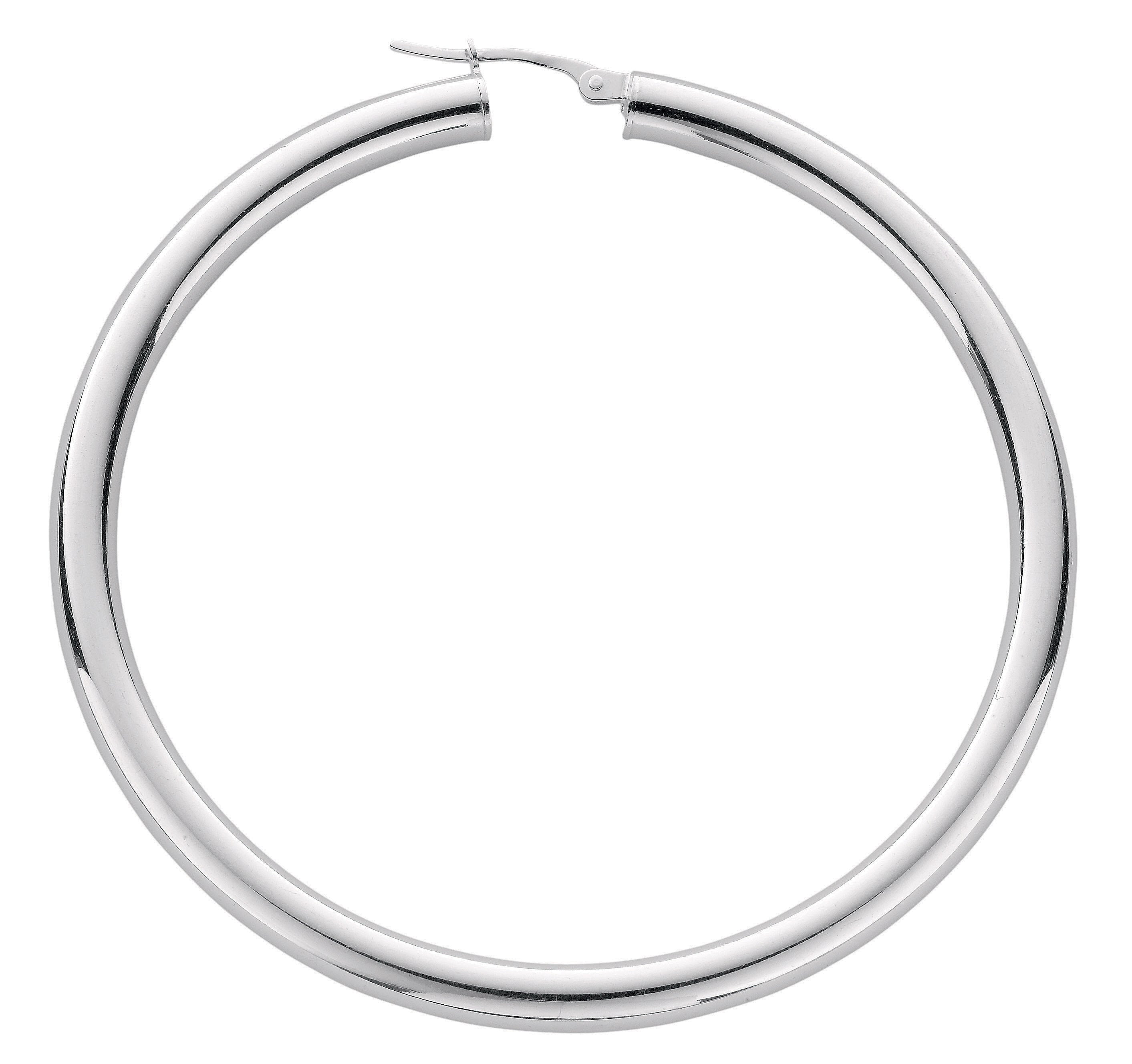 925 Sterling Silver 58mm Thick Hoop Earrings