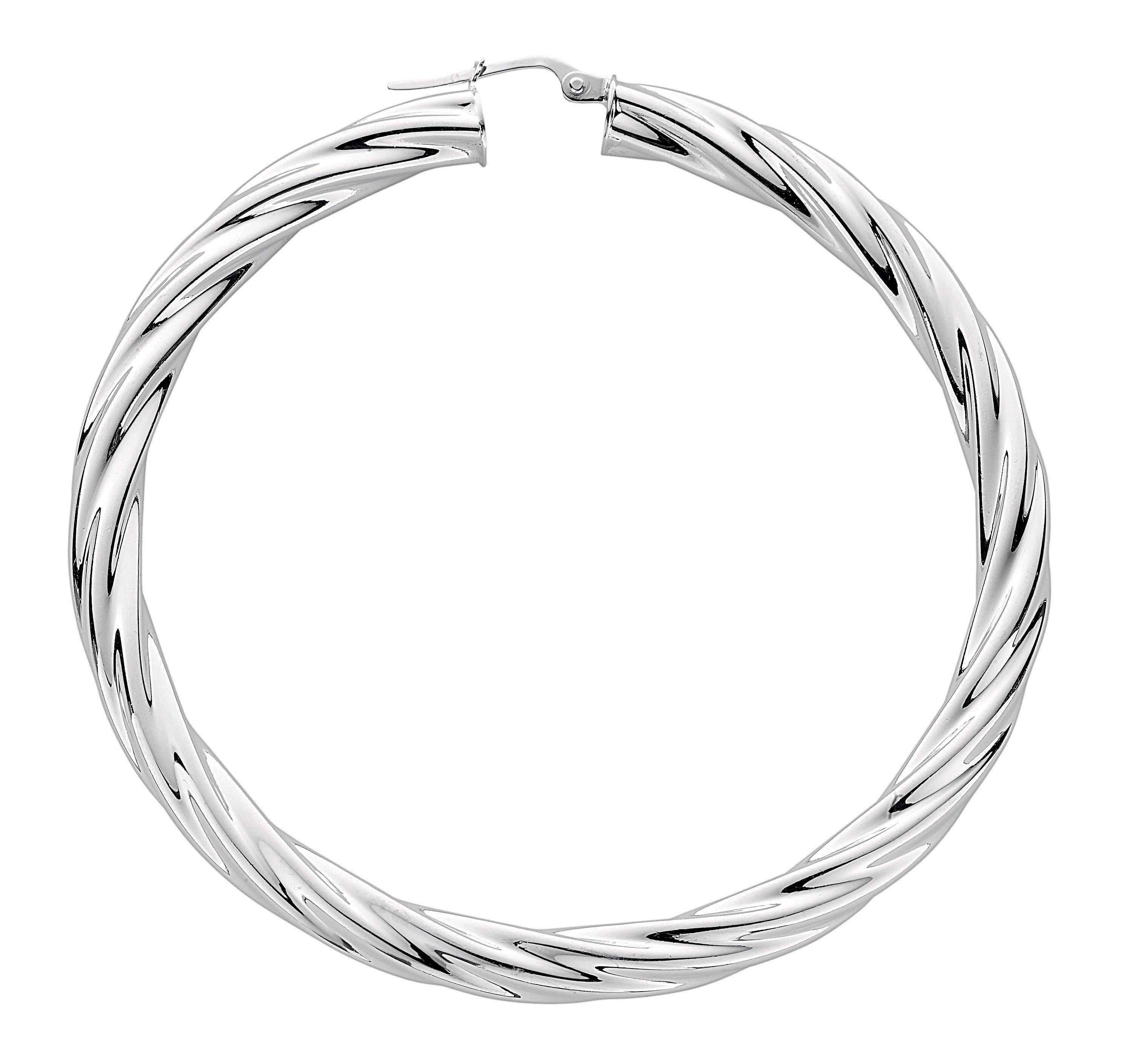 925 Sterling Silver Thick Twisted Hoop Earrings