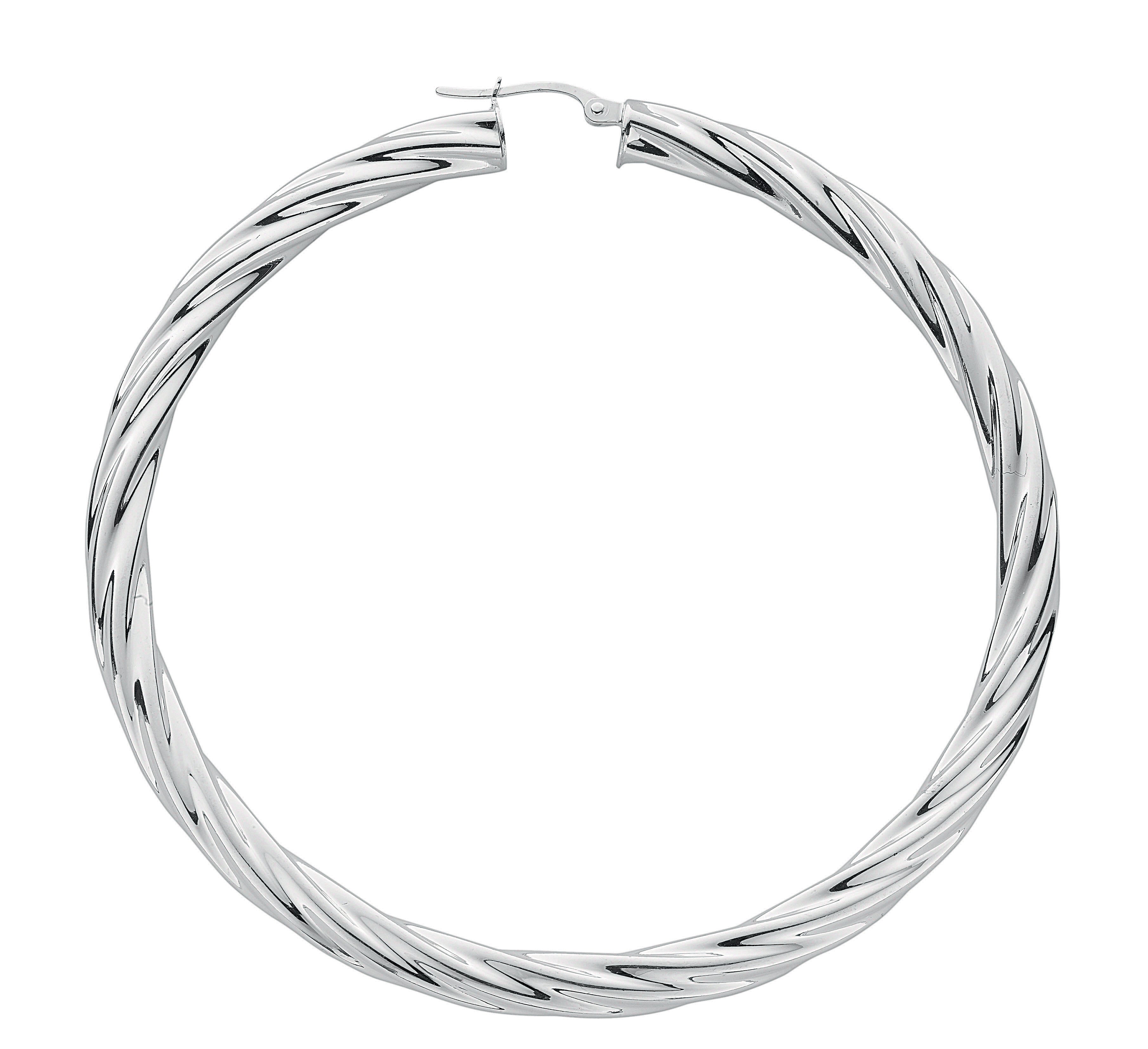 925 Sterling Silver Thick Twisted Hoop Earrings