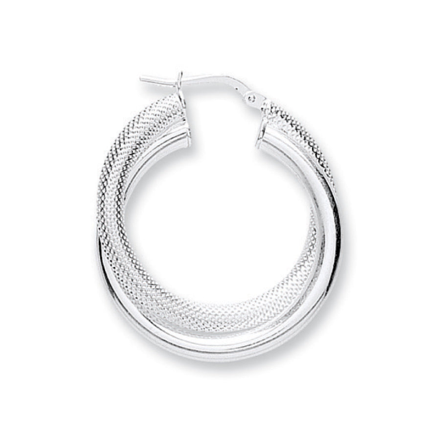 925 Sterling Silver 27mm Double Hoop Earrings