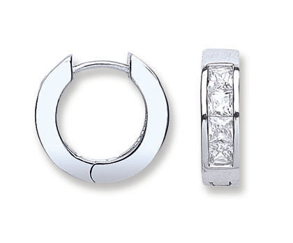 925 Sterling Silver Cz Huggies