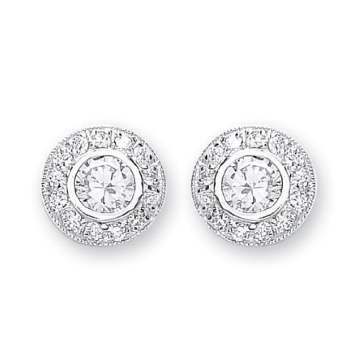 925 Sterling Silver Cubic Zirconia Cluster Stud Earrings