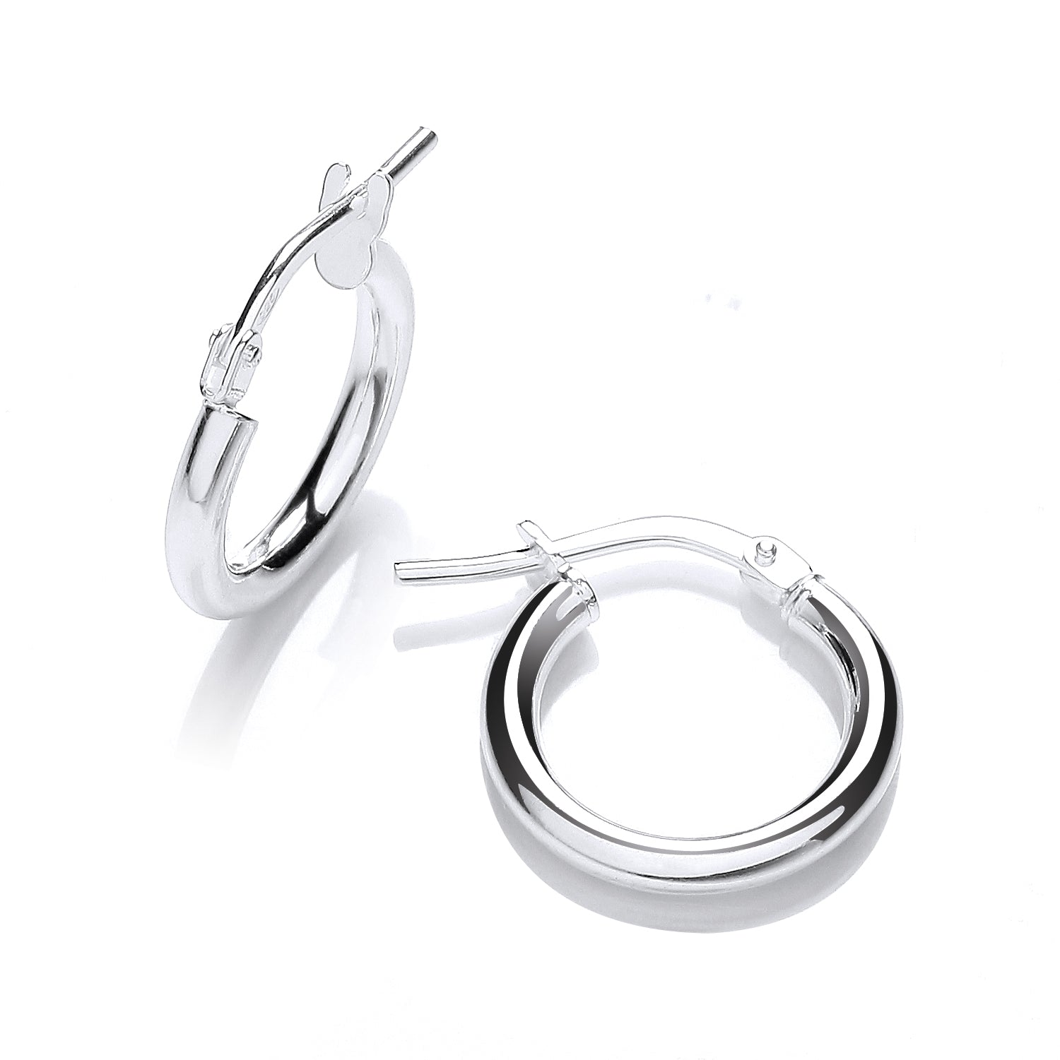 925 Sterling Silver Round Tube Hoop 15mm