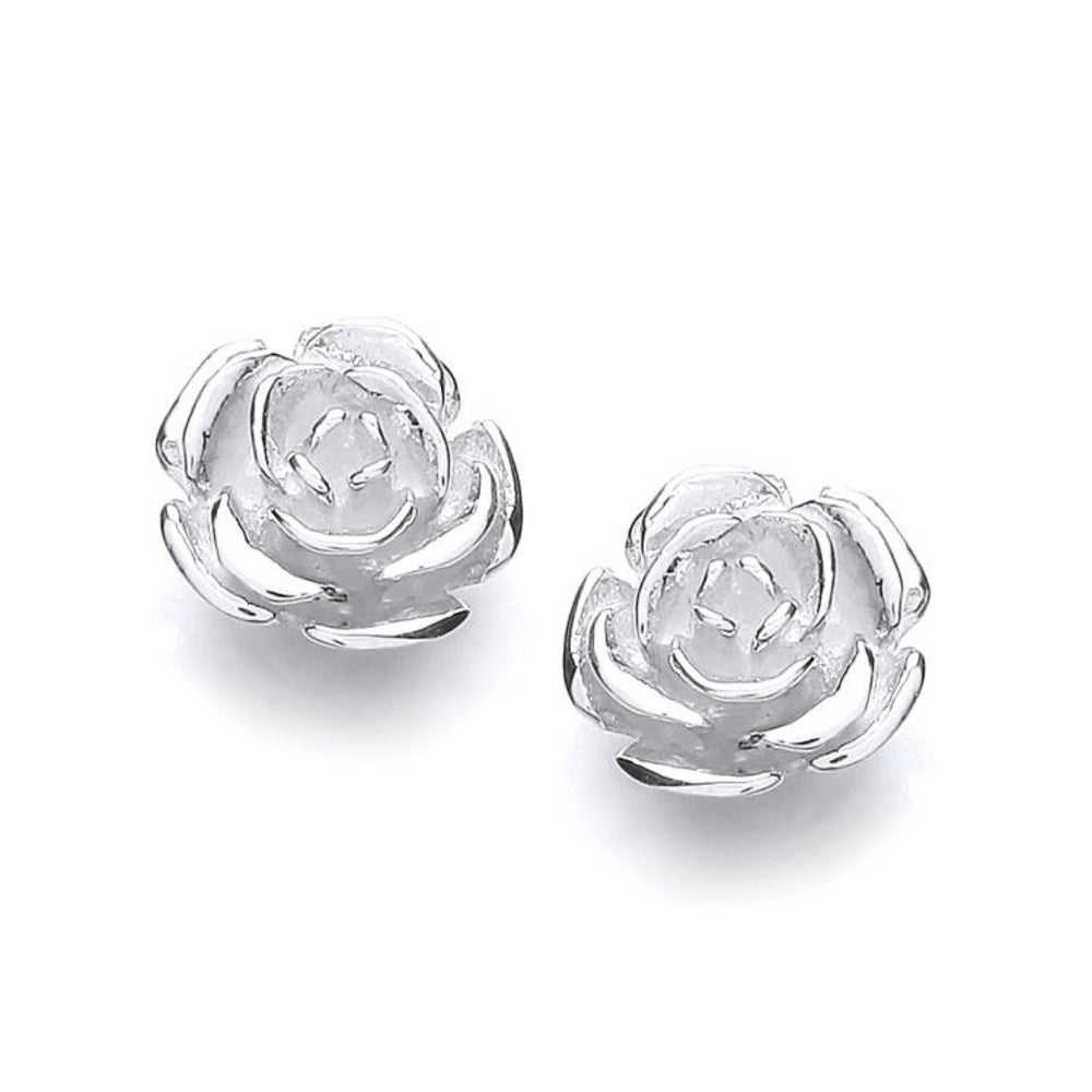 925 Sterling Silver Rose Studs