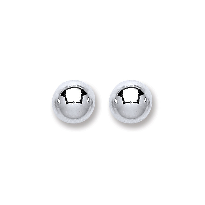 925 Sterling Silver Ball Stud 6mm Earrings