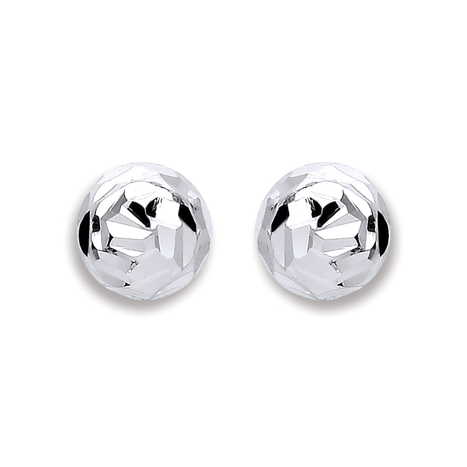 925 Sterling Silver Disco Half Ball Earrings