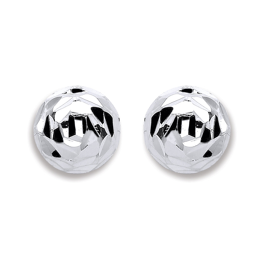 925 Sterling Silver Disco Half Ball Earrings