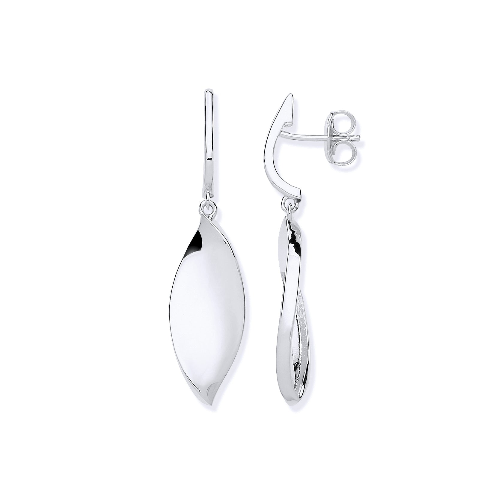 925 Sterling Silver Twist Drop Earrings