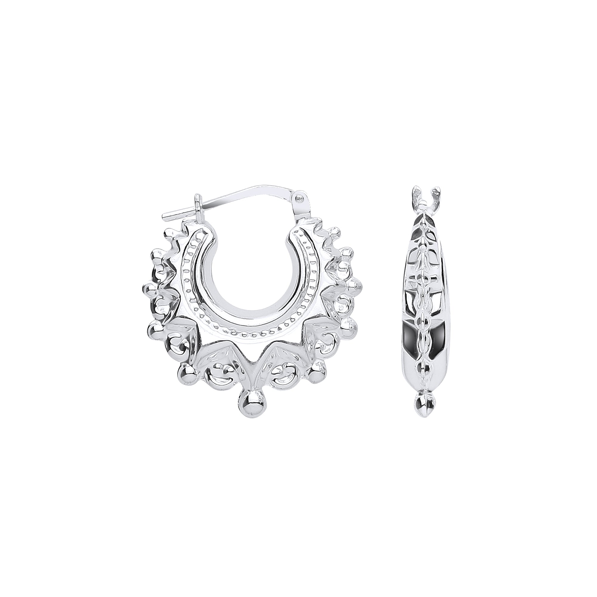 925 Sterling Silver Fancy Creoles