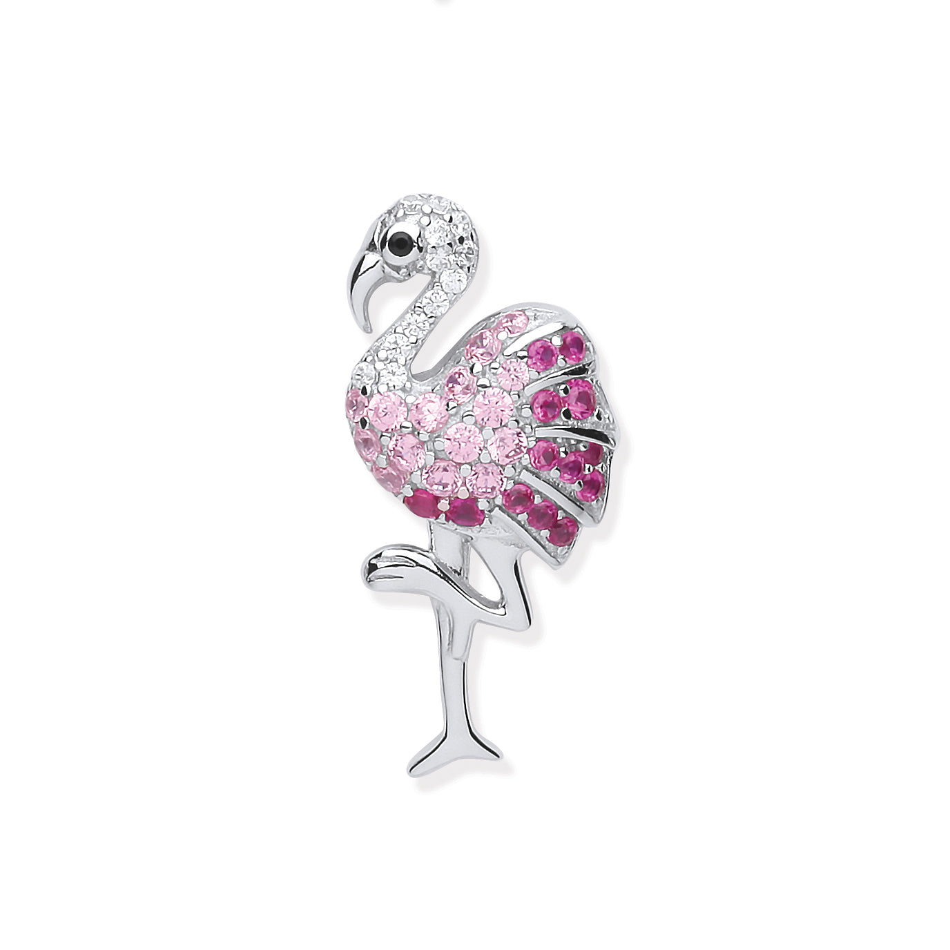 925 Sterling Silver Flamingo Pendant with Chain