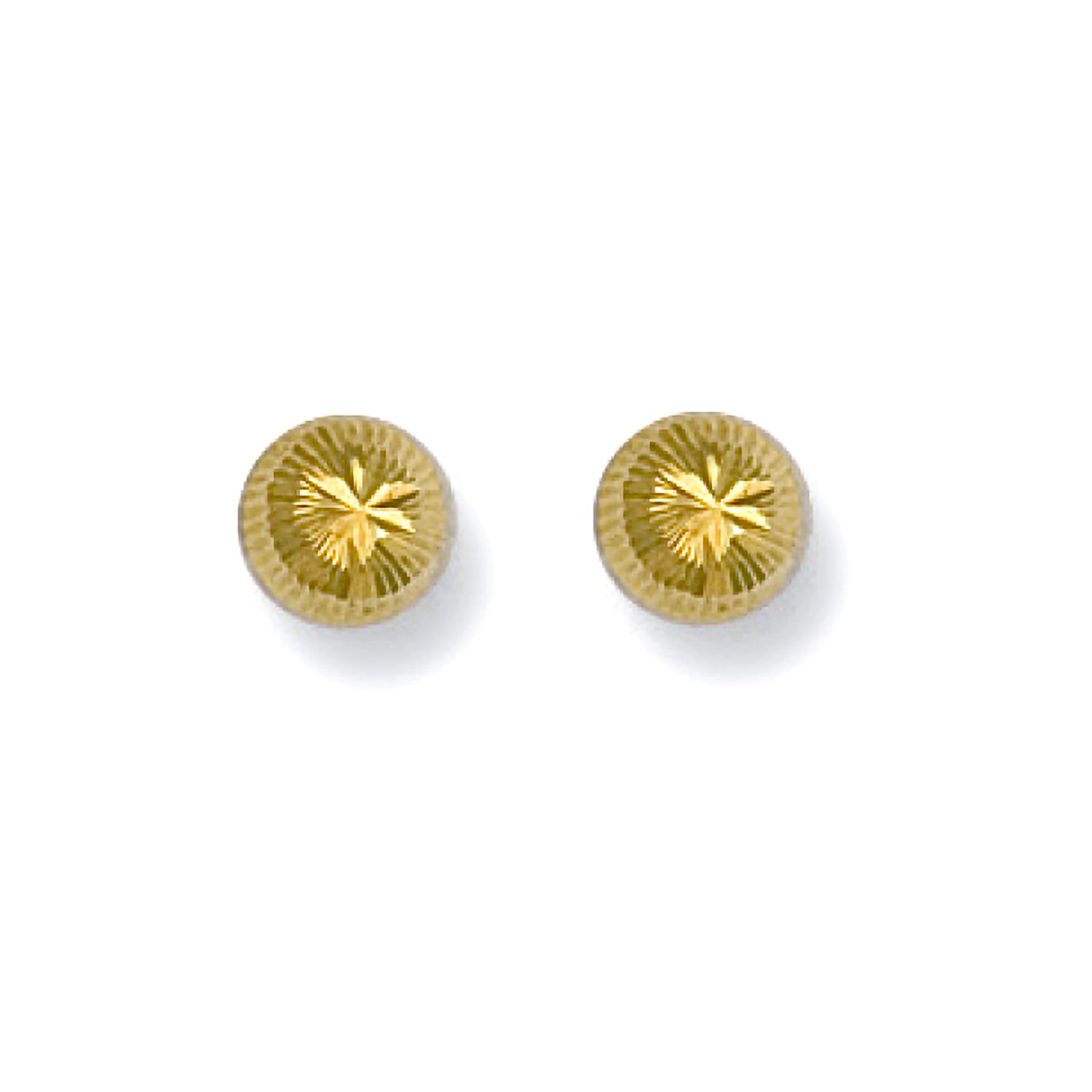 9ct Yellow Gold 6.2mm Diamond Cut Studs