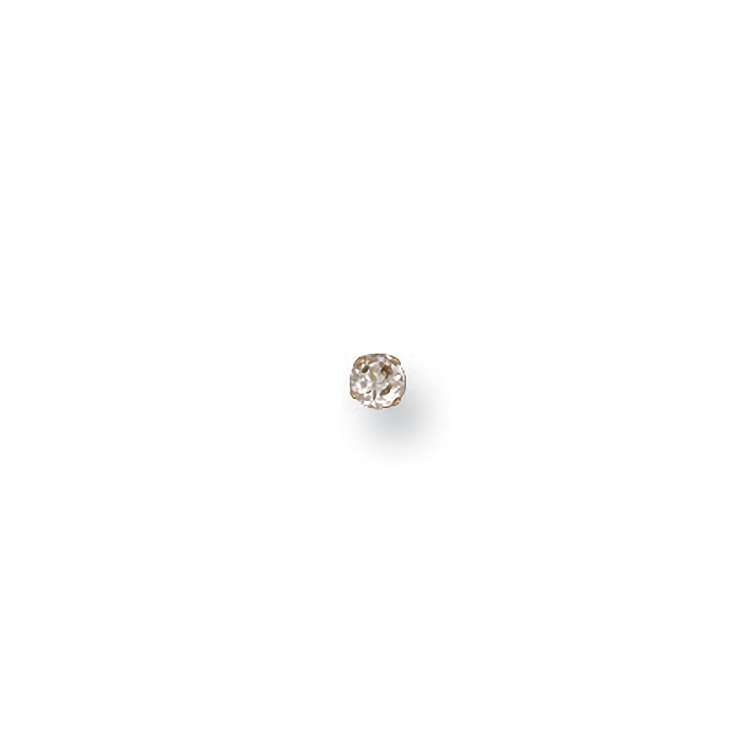 9ct Yellow Gold Claw Set Cubic Zirconia Nose Stud