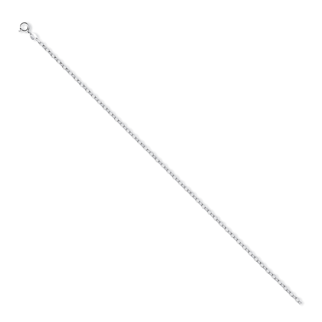 925 Sterling Silver Oval Belcher Anklet 10"