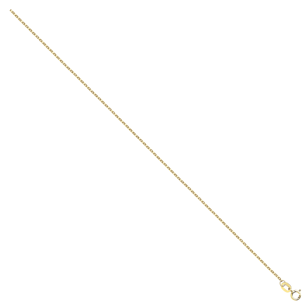 9ct Yellow Gold 0.9mm Diamond Cut Belcher Chain