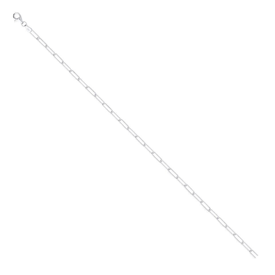 925 Sterling Silver 3mm Paper Clip Link Chain