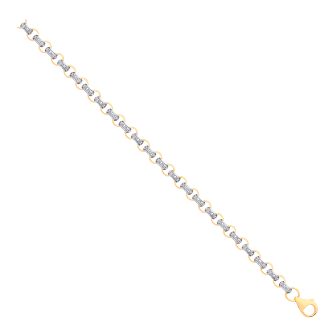 9ct Yellow Gold Plain & Cubic Zirconia Round 6.0mm Belcher Chain