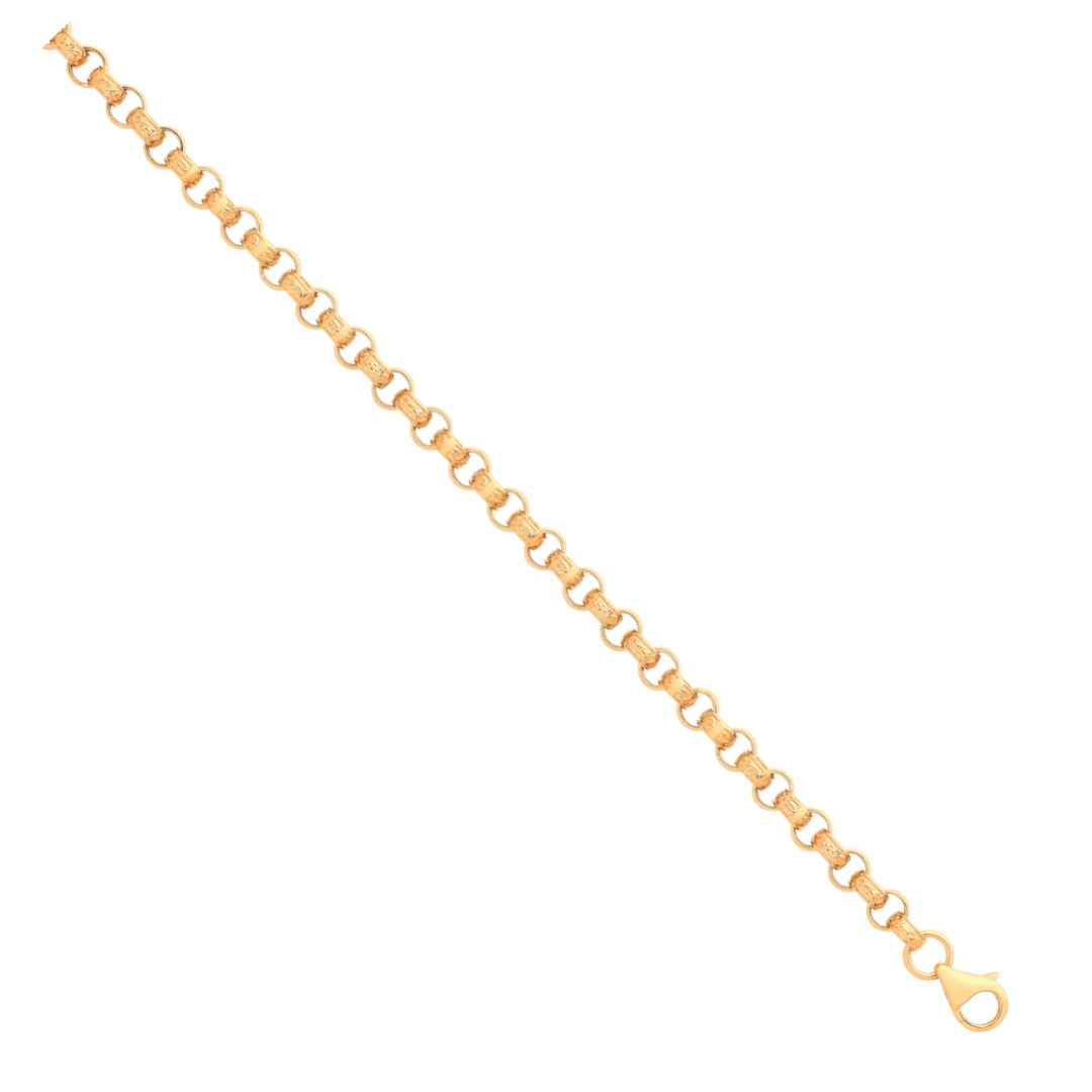 9ct Yellow Gold Plain & Engraved Round 6.6mm Belcher Chain