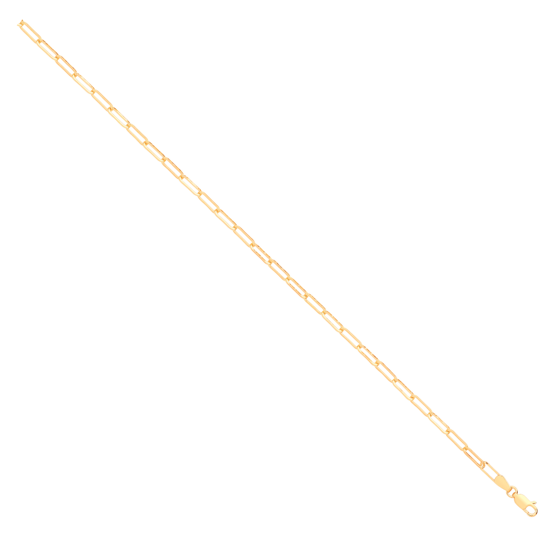 9ct Yellow Gold 3.3mm Paper Clip Link Chain