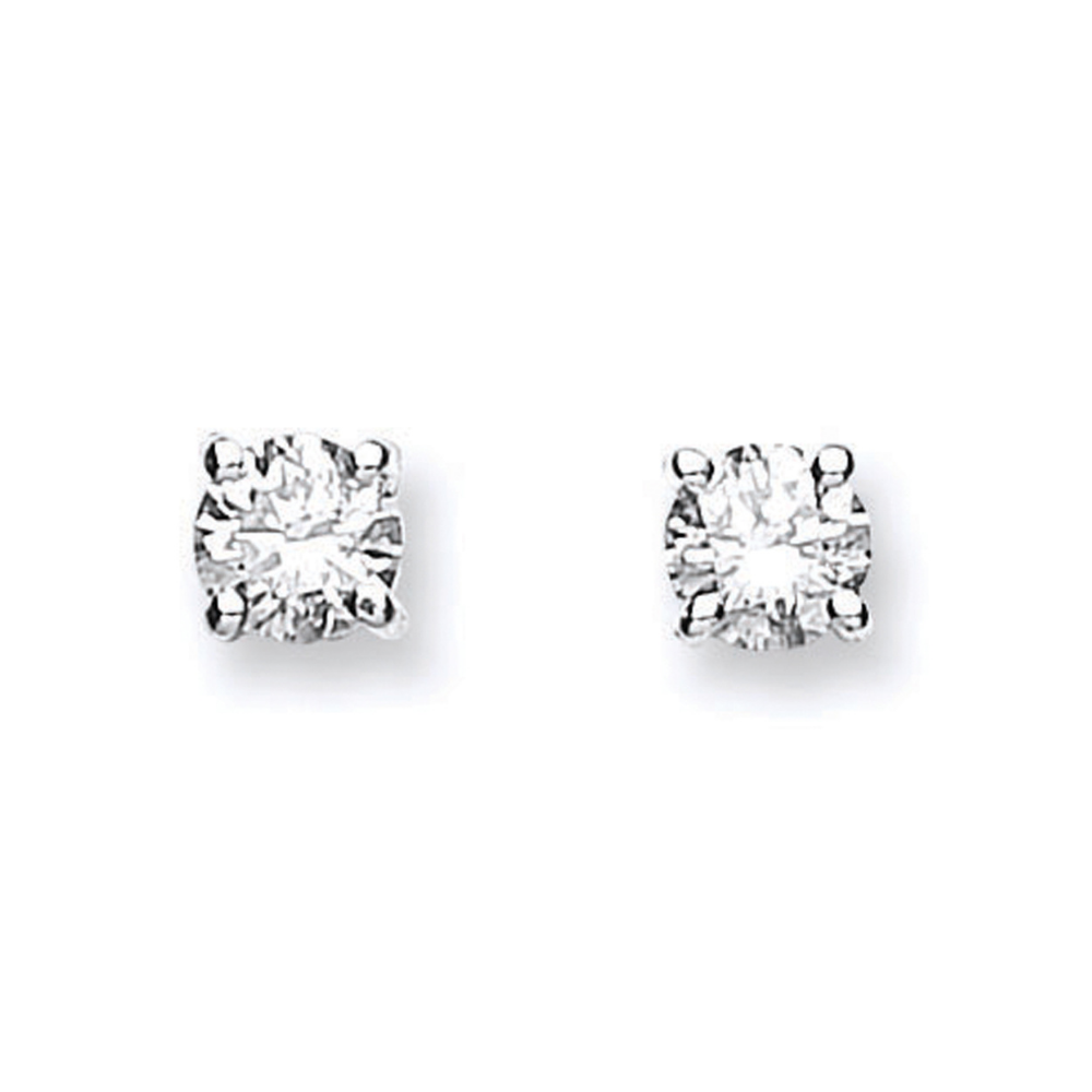 18ct White Gold 0.50ct Claw Set Diamond Stud Earrings