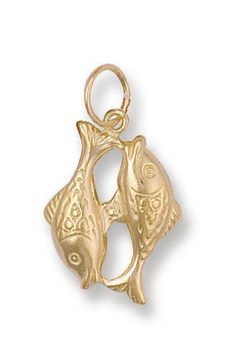 9ct Yellow Gold Pisces Zodiac Pendant