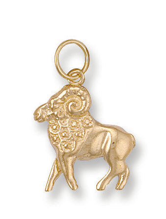 9ct Yellow Gold Aries Zodiac Pendant