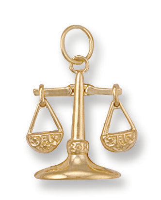 9ct Yellow Gold Libra Zodiac Pendant