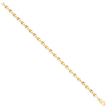 9ct Yellow Gold Plain and Engraved 5.0mm Tulip Chain